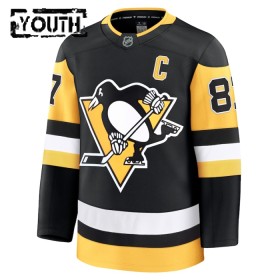 Barn Ishockey Pittsburgh Penguins tröja Fanatics Premium Sidney Crosby 2024-25 Svart Hemma